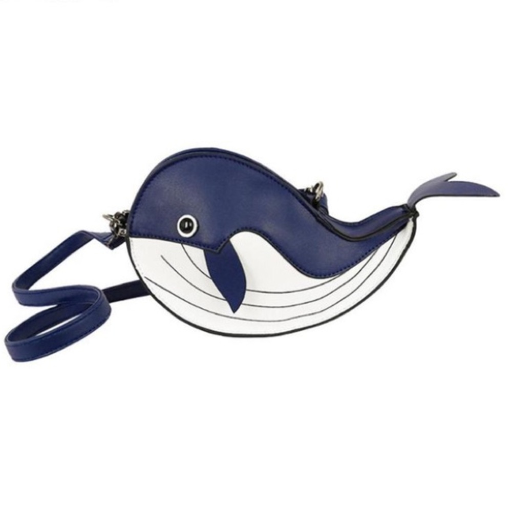 Navy Whale Purse Crossbody Bag